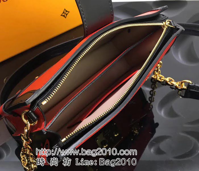 路易威登LV頂級原單M53052紅色 2018早秋系列新款Malletage印花女挎包 YDH1419